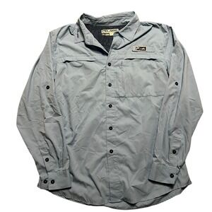 Pelagic Eclipse Guide Shirt Blue Button Offshore Mens Medium Fishing